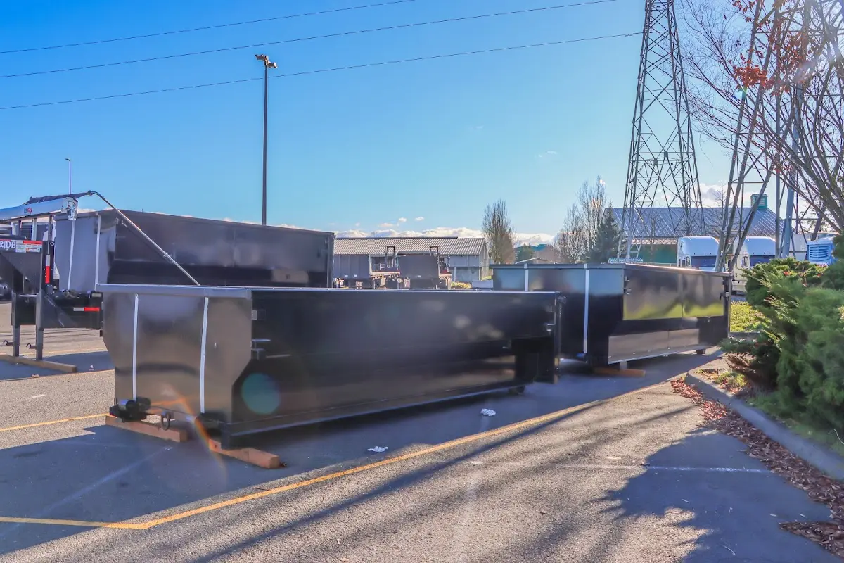 Roll-off dumpster ready for waste disposal at job site for Construction Dumpster Rental in Upper Sandusky